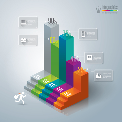 3d infographic modern template vector 06 template modern infographic 3d   