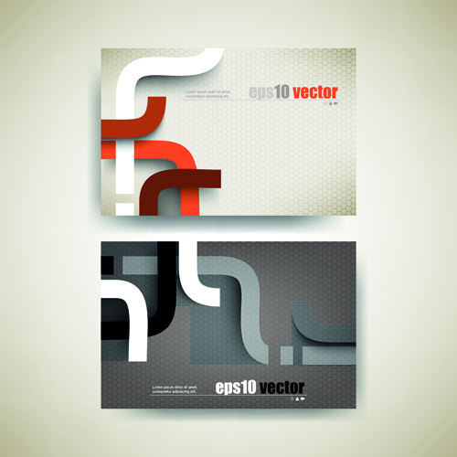 Abstract track business cards vector set 05 business cards business card business abstract   