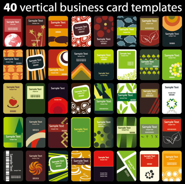 Set of 40 vertical business card templates vector 01 vertical card template business card templates business card template business card business   