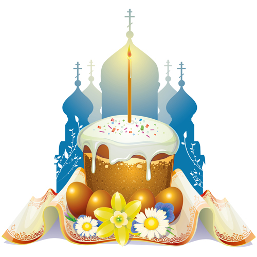 Cute easter cake vector design graphics 03 easter cute cake   