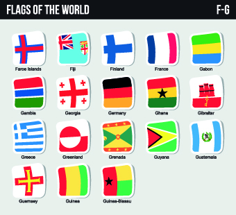 World flags stickers design vector set 10 world stickers sticker flags   