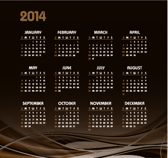 Vector set of 2014 calendar design 04 calendar 2014   