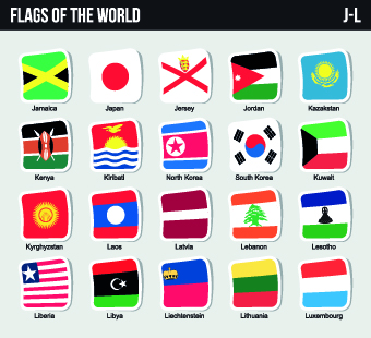 World flags stickers design vector set 07 world stickers sticker flags   