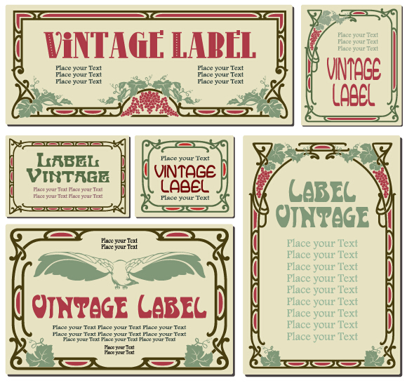 Vintage frame colored labels vector 01 vintage labels frame colored   