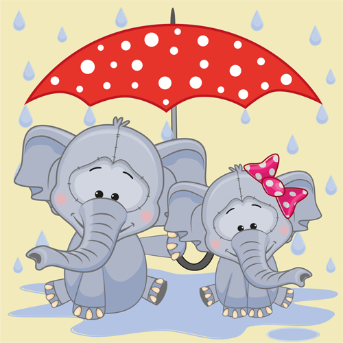 Cute animals and umbrella cartoon vector 05 umbrella cute cartoon animals   