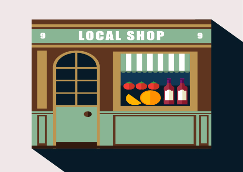 Stores with long shadow flat vector material 03 store shadow long flat   