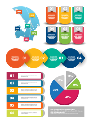 Infographic desing elements with banner vector material 02 material infographic elements banner   