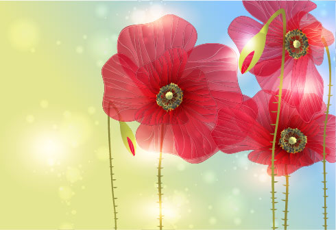 Bright with Flowers free vector 05 flowers bright   