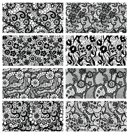 Vector black lace pattern graphics pattern lace pattern black   