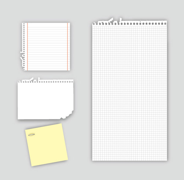 Set of Blank paper design vector material 24 paper material blank   