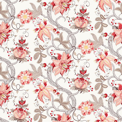 Vine with flower seamless pattern vector 02 vine seamless pattern flower   