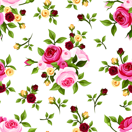 Vintage roses vector seamless pattern 03 47304 vintage seamless rose pattern   