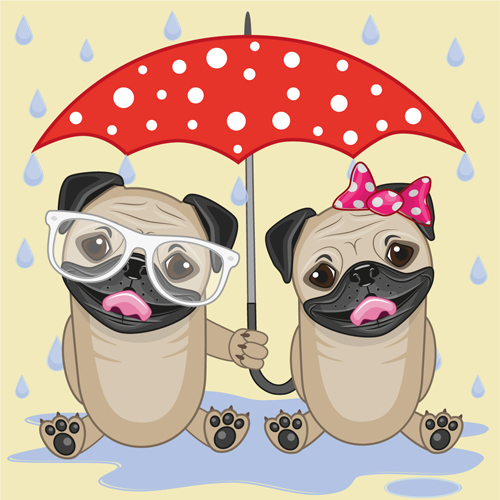 Cute animals and umbrella cartoon vector 06 umbrella cute animals cartoon   