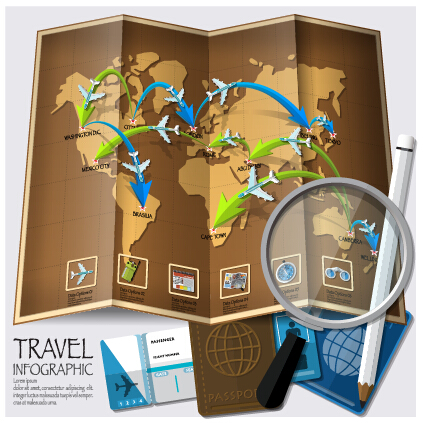 World travel infographics vector set 02 world travel infographics   