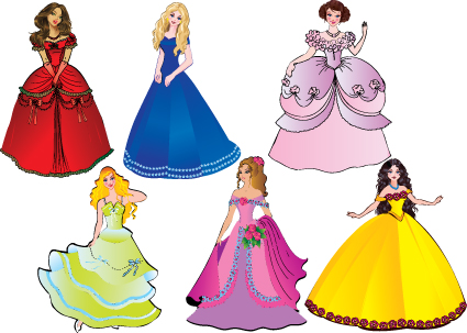 Different Princess design elements vector graphic 02 princess elements element different   