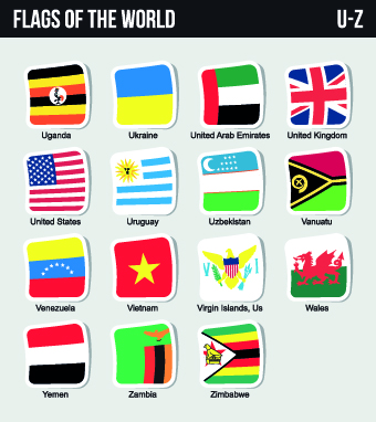 World flags stickers design vector set 13 world stickers sticker flags   