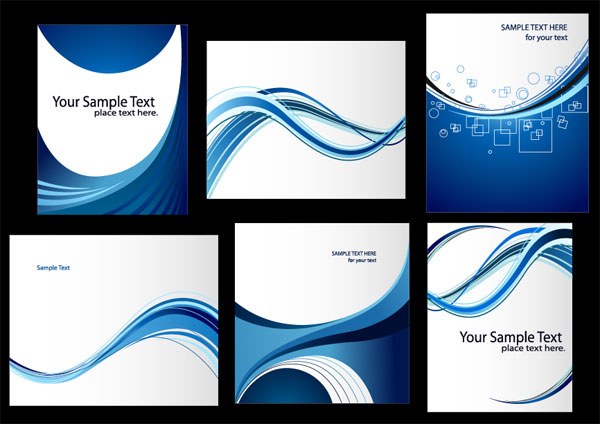 The blue line of motion card wavy lines templates science and technology lines dynamic cards blue background   