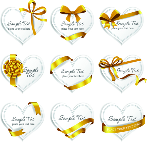 Exquisite ribbon bow gift cards vector set 09 ribbon gift cards gift card exquisite cards card bow   