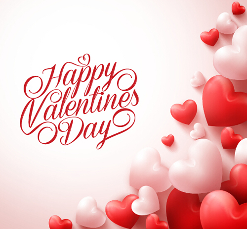 Happy Valentines day text with heart balloons vector 07 valentines text heart happy day balloons   