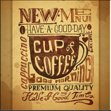 Hand drawn coffee poster retro style vector Retro style Retro font poster hand drawn coffee   