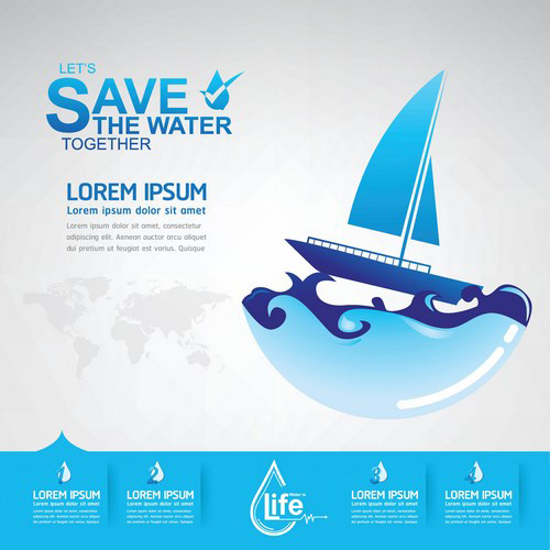 Save water creative vector template 10 water template save creative   