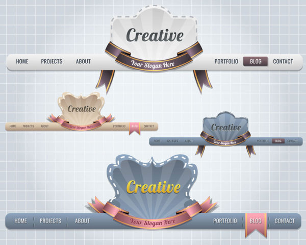 Creative Website Navigation menu design vector 05 website navigation menu creative   