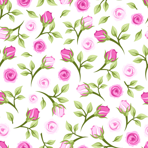 Vintage roses vector seamless pattern 05 vintage seamless roses pattern   