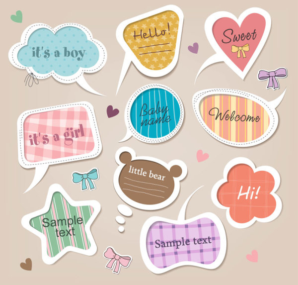 Cute Baby frames with text label vector 02 text label frames frame baby   