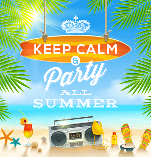 Charming summer party poster template vectors 01 template summer poster Charming   