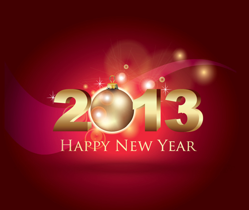 Vector set of 2013 new year design elements 02 year new year new elements element 2013   