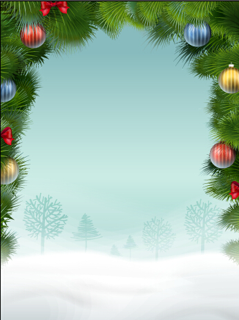 Christmas baubles and snow ground background snow christmas baubles   