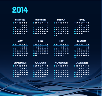 Vector set of 2014 calendar design 05 calendar 2014   