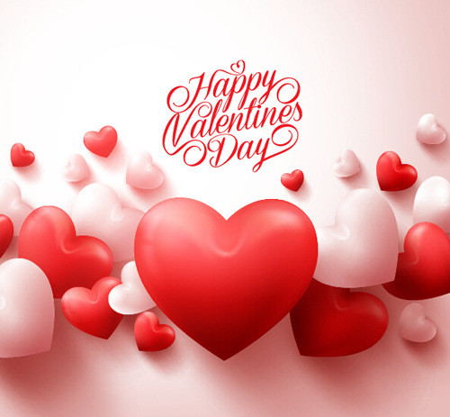 Happy Valentines day text with heart balloons vector 09 valentines text heart happy day balloons   