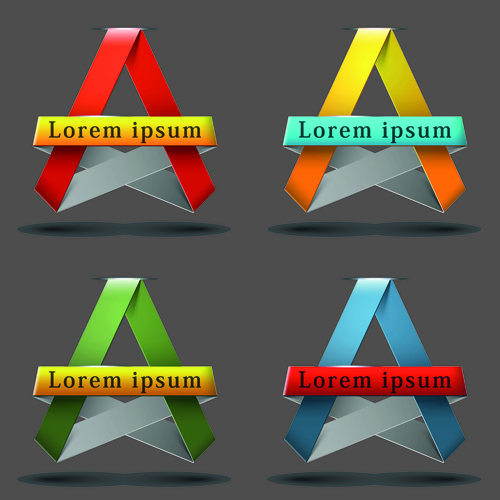 Ribbon shape logos design elements vector 02 logos logo element design elements   