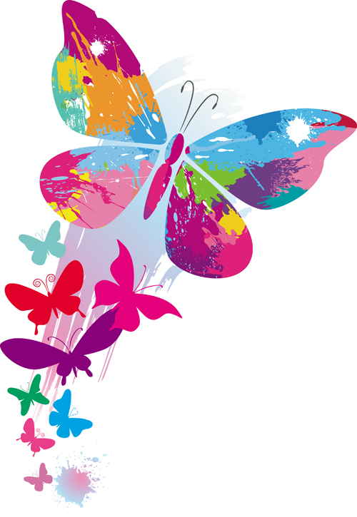 Set of Vector Colorful Butterflies background 01 colorful butterflies   