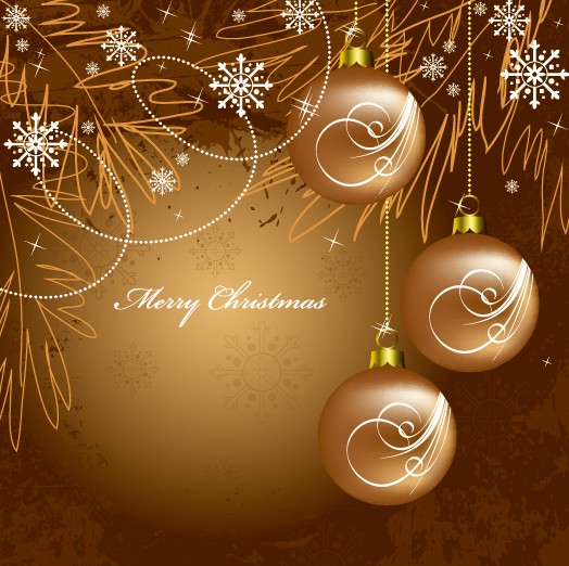 Golden Christmas balls 2014 background vector 09 golden christmas background vector background 2014   