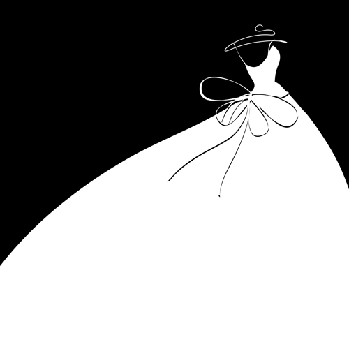 Beautiful wedding dress silhouette design vector 03 wedding silhouette dress beautiful   