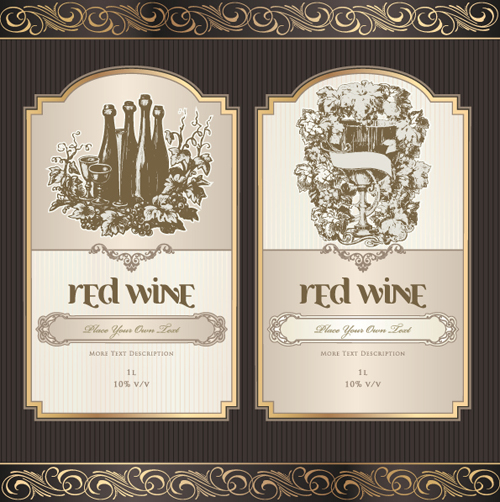 Vintage Elements of Wine Labels vector material 01 wine vintage material labels label elements element   