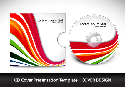 CD cover presentation vector template material 08 presentation material cover cd   