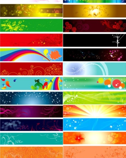 Bright banner colorful vectors set bright banner   