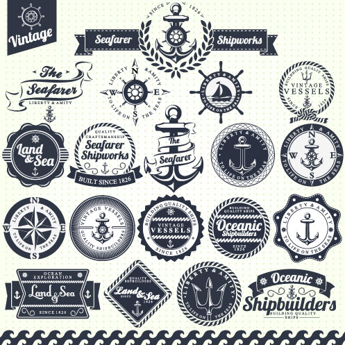 Vintage Navigation Label vector 01 vintage navigation label   
