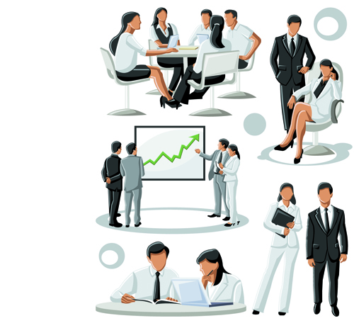 Various Business People vector set 01 Various people business   