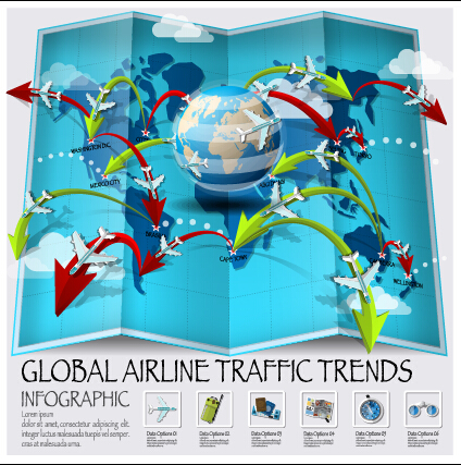 World travel infographics vector set 04 world travel infographics graphics   