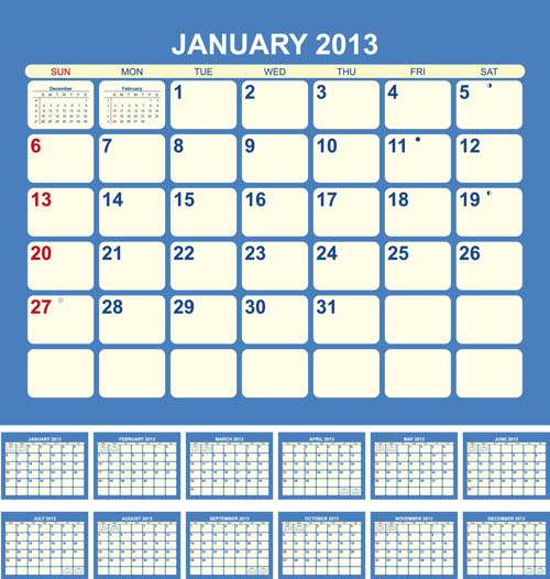Creative 2013 Calendars design elements vector set 20 elements element creative calendars calendar 2013   