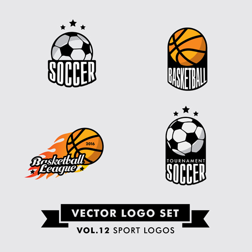 Vector sport logos design set 05 Sport logo design   