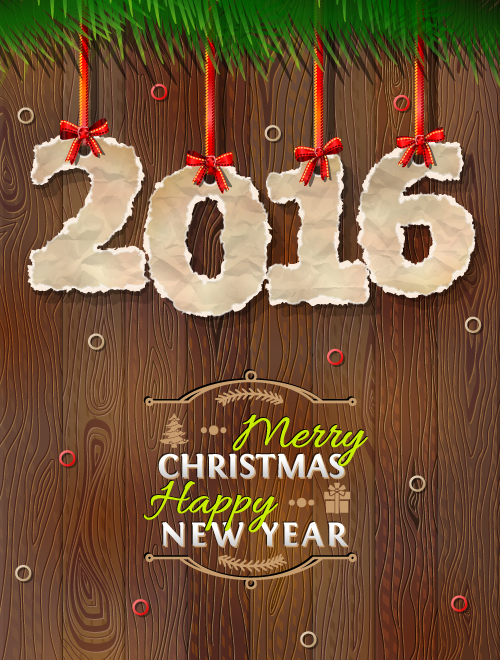 Creative 2016 christmas with new year vector design 02 new year christmas 2016   