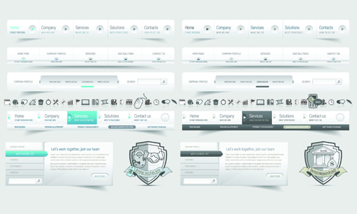 Vector Web Elements Menu art graphic 03 web menu elements element   