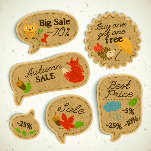 Cardboard autumn sale labels vector 01 sale labels label cardboard autumn   