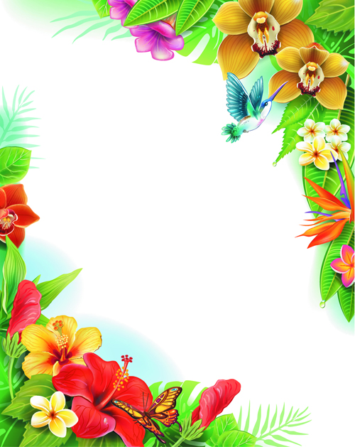 Beautiful flowers and butterflies vector background 04 Vector Background flower butterflies Beautiful flowers beautiful background   