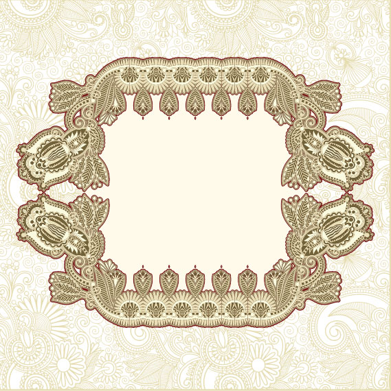 Retro lace Decoration Frames vector 01 Retro font lace frames frame decoration   